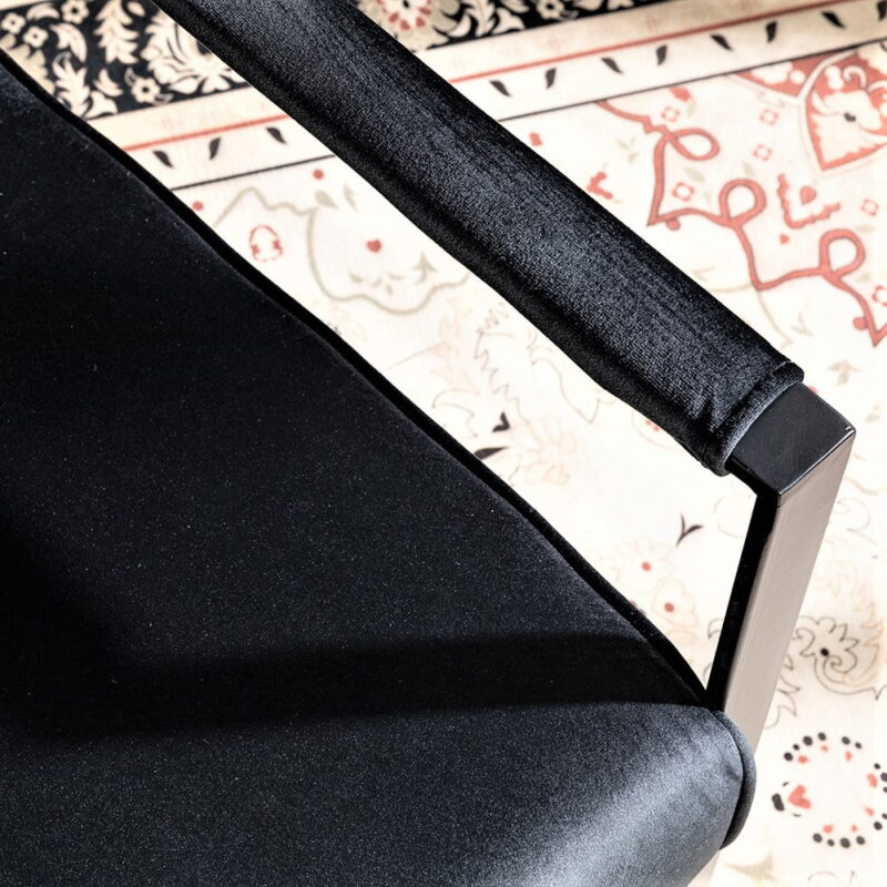 US Pride Furniture Hosam 25.4" Velvet Upholstery Metal Arms Chair Black - Image 5