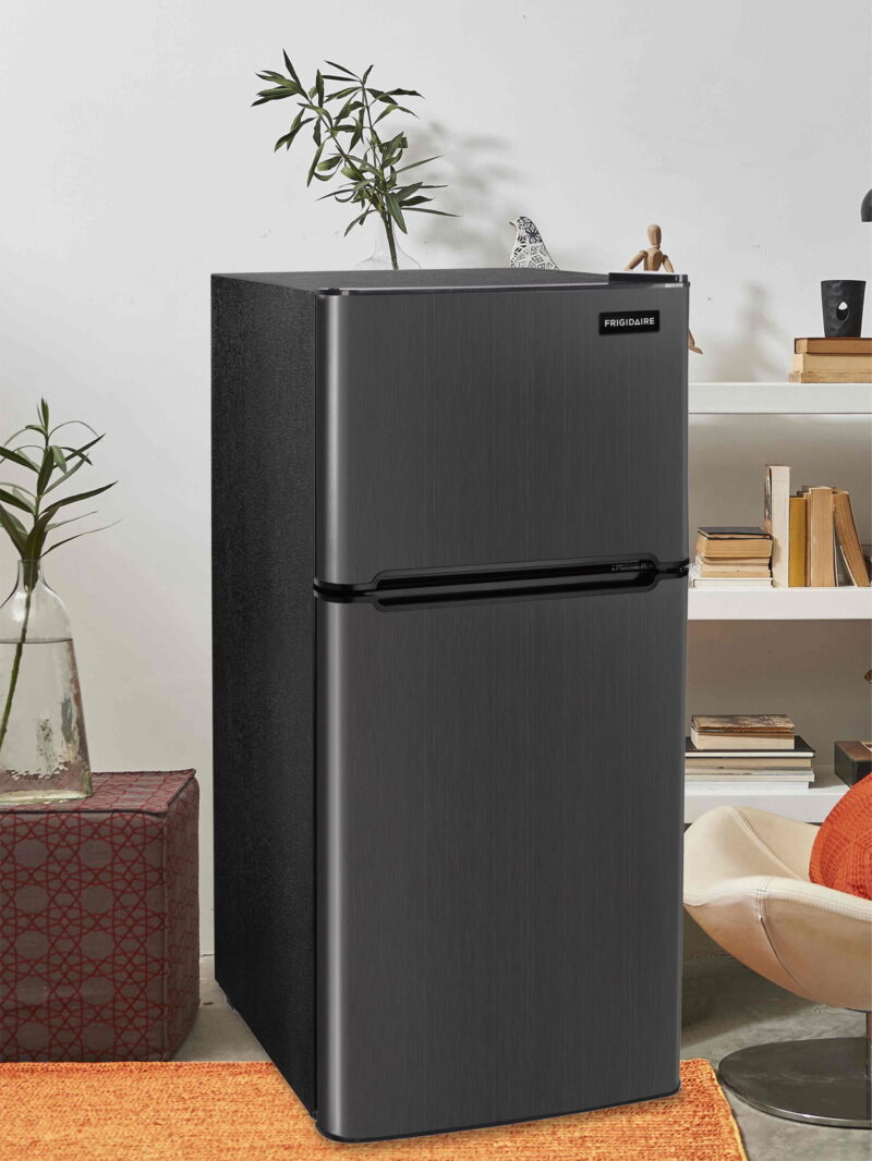 FRIGIDAIRE 4.5 Cu Ft, 2 Door Refrigerator With Freezer Capacity 1.35 Cu Ft, Manual Defrost Black Stainless Steel - Image 5