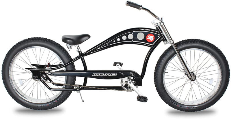 WonderWheels 26" Stretch Cruiser Coaster Brake Triple Tree Fork, Handlebars Moon Bar, Alloy Polish Rims. 26x3.0 26H Black Tire - Black - Image 5