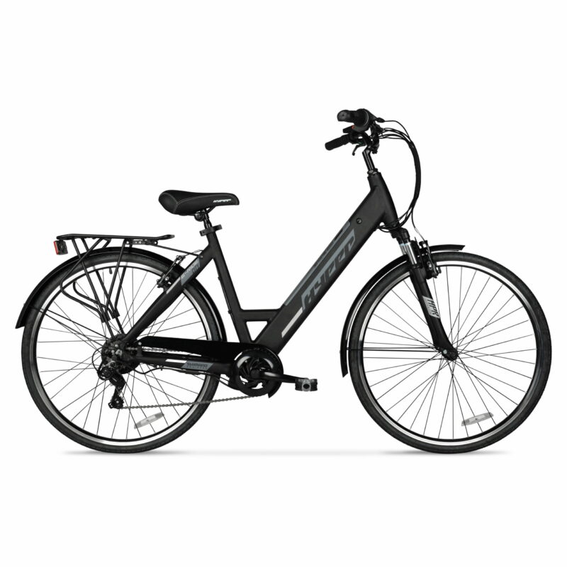 700c Hyper Bicycles Class 2 E-Ride 36V Electric Commuter E-Bike for Adults, 350W Motor, Black - Image 3