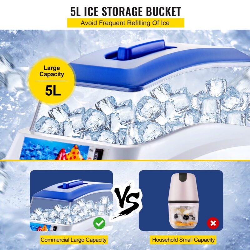 BENTISM Commercial Ice Shaver Ice Shaving Machine, with Hopper, Electric Snow Cone Maker - Image 3