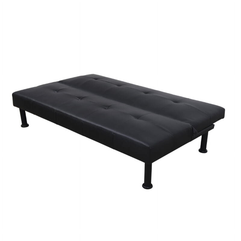 Convertible Futon Sofa Bed Leather Loveseat Adjustable Sleeper Sofa Couch for Living Room Small Apartment,Black - Image 4