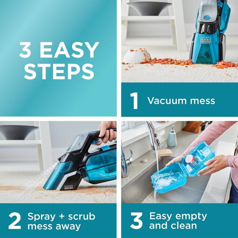 BLACK+DECKER Spillbuster Portable Carpet Cleaner, Cordless Spill and Spot Cleaner, BHSB320JP - Image 6