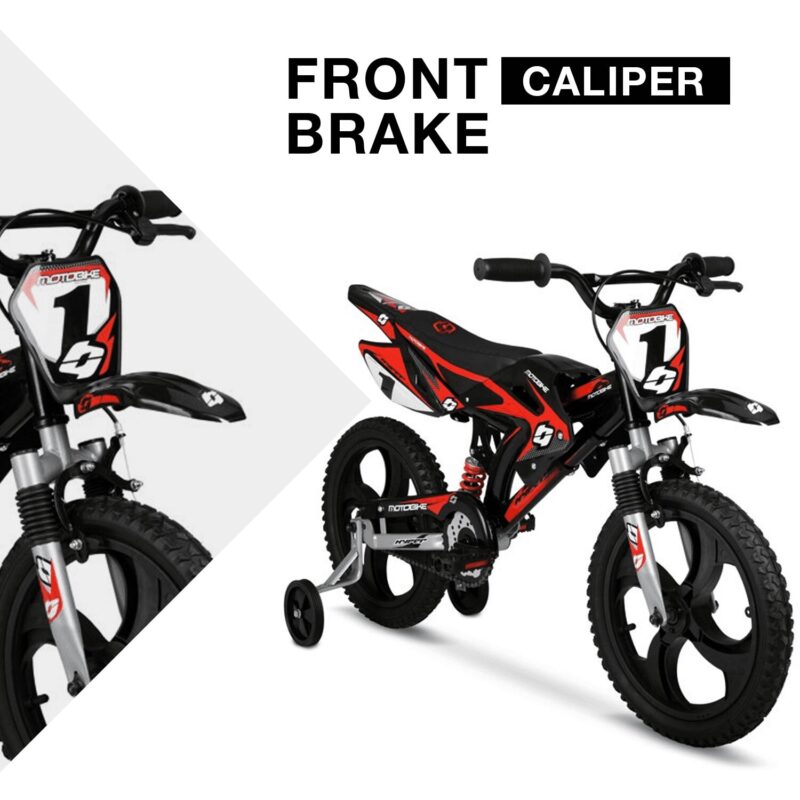 16" Hyper Moto Bike, 16" Mag Wheels, Training Wheels, Child Bicycle, Ages 5-7 Years, Black/Red - Image 3