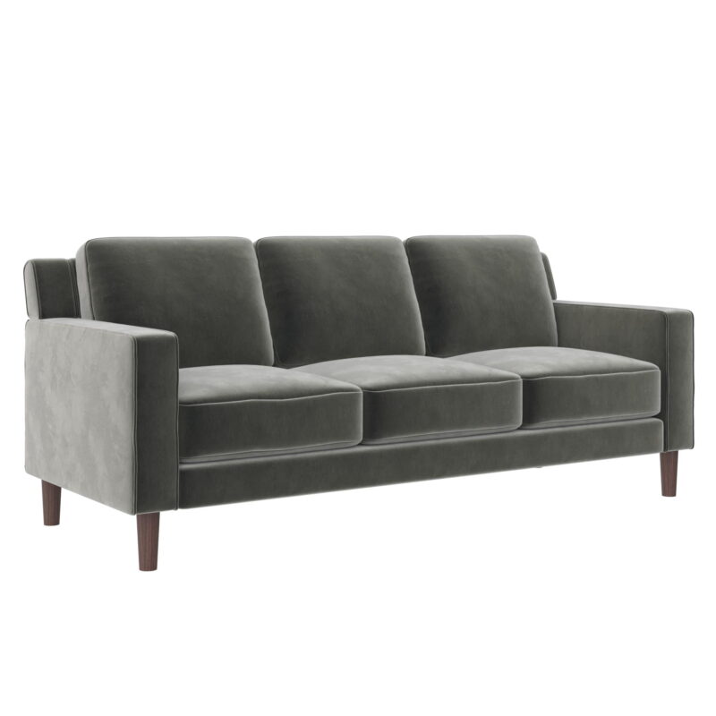 DHP Bryanna 3 Seater Sofa, Gray Velvet - Image 4