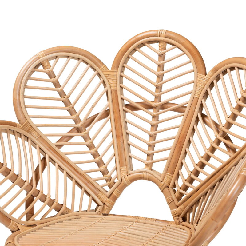 bali & pari Eliava Rattan BOHO Peacock Chair, Natural Brown - Image 6