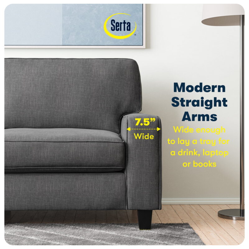 Serta Palisades 73" Track Arm Sofa with Removable Covers Gray - Image 3