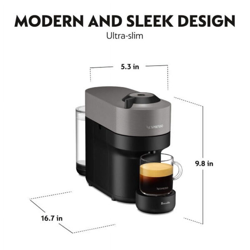 Nespresso VertuoPOP Dark Gray Coffee and Espresso Maker by Breville - Image 5