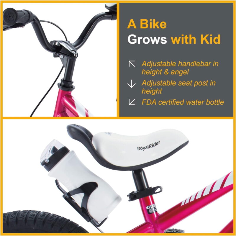 Royalbaby Freestyle 16" Bicycle for Boys and Girls Ages 6-8 Years, Fuchsia - Image 6