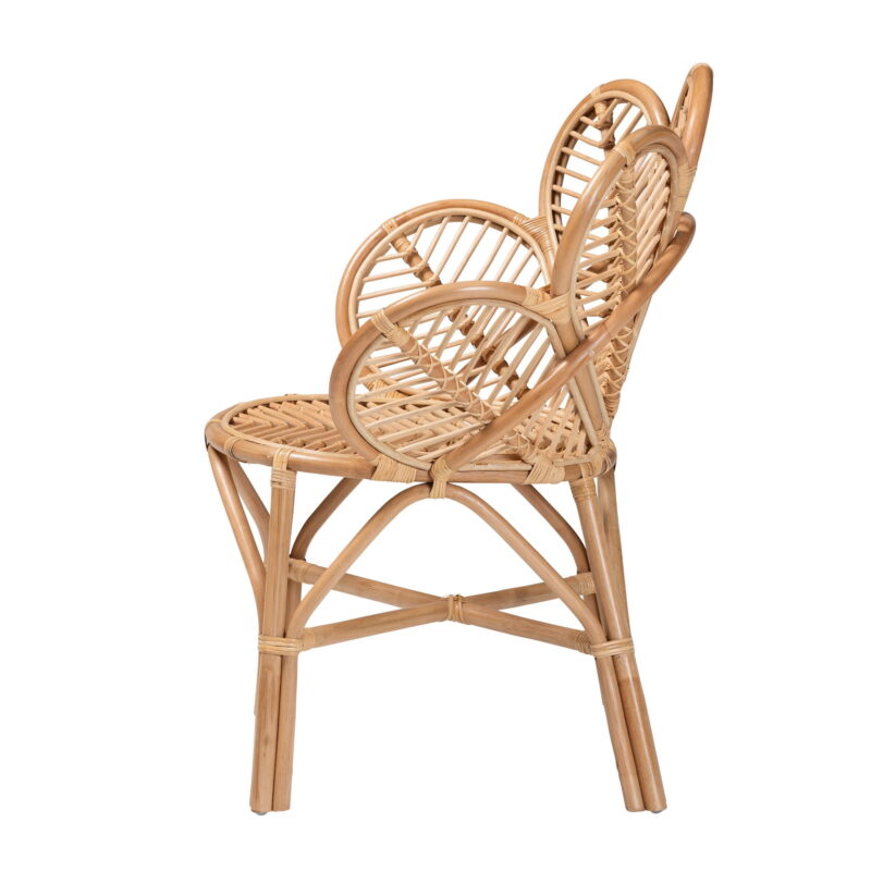 bali & pari Eliava Rattan BOHO Peacock Chair, Natural Brown - Image 4