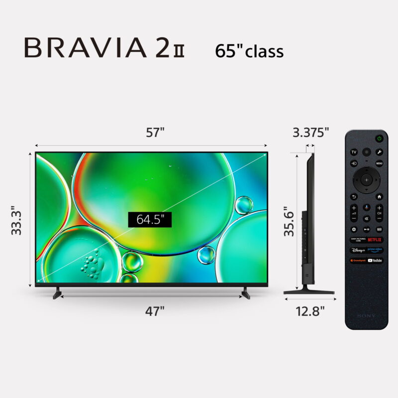 Sony 65” class BRAVIA 2 II LED 4K HDR Smart Google TV K-65S20, 2025 Model - Image 5
