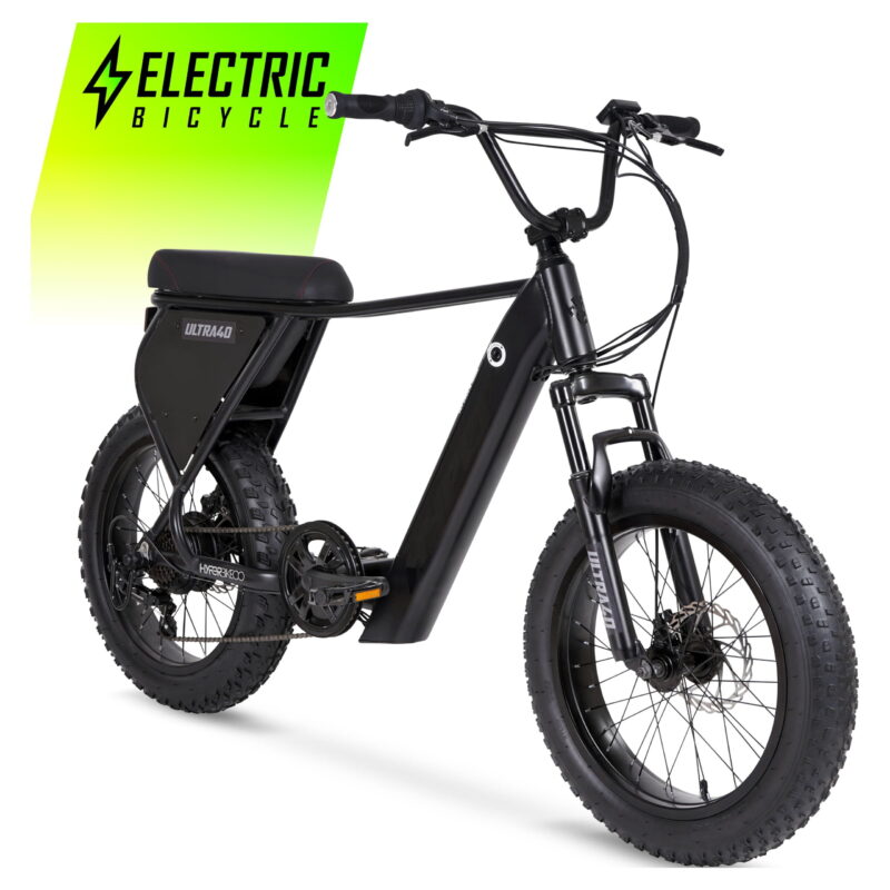 Hyper Bicycles Ultra 40 20" 36V Electric Bike for Adults, 250W E-Bike Motor, Matte Black - Image 2
