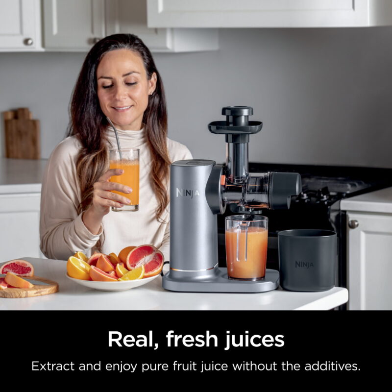 Ninja NeverClog 150 Watts Cold Press Juicer with 18oz Jug, 30oz Pulp Container, 2-Speed, Compact - Image 3