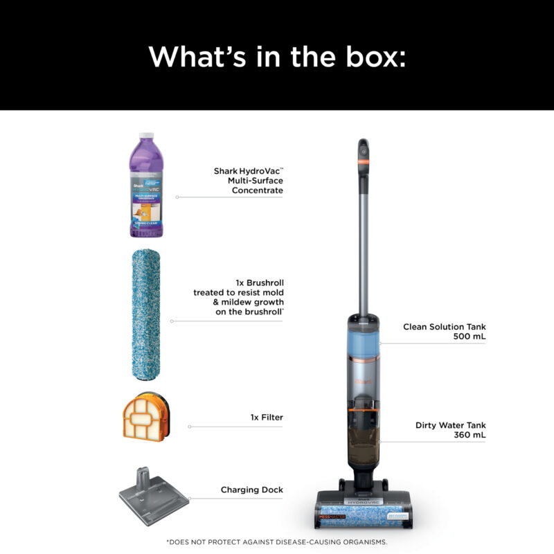 Shark HydroVac MessMaster 3-in-1 Vacuum Cordless Mop w/ Self-Cleaning, Stain Boost 12oz Formula, WD260 - Image 3