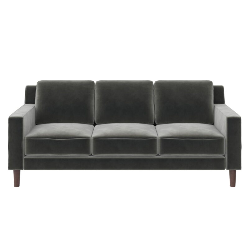 DHP Bryanna 3 Seater Sofa, Gray Velvet - Image 5