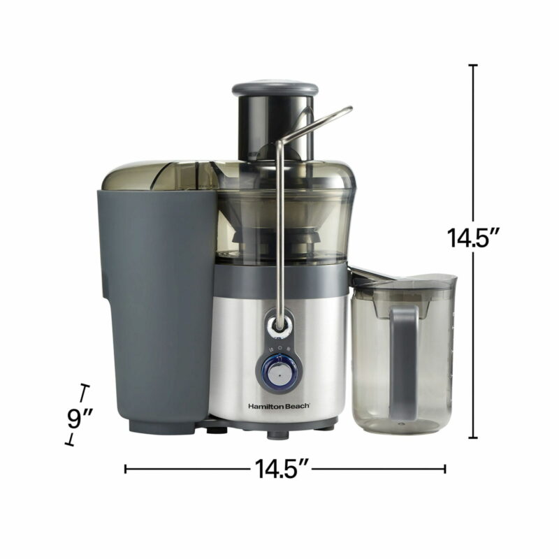 Hamilton Beach Big Mouth Premium Juice Extractor 2 Speeds - Silver, Gray - Image 3