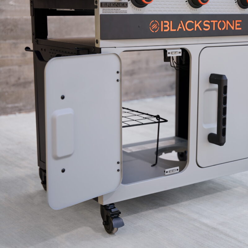 Blackstone Bronco 3-Burner 28" XL Omnivore Griddle with Dual Side Shelves and Cabinet - Image 7