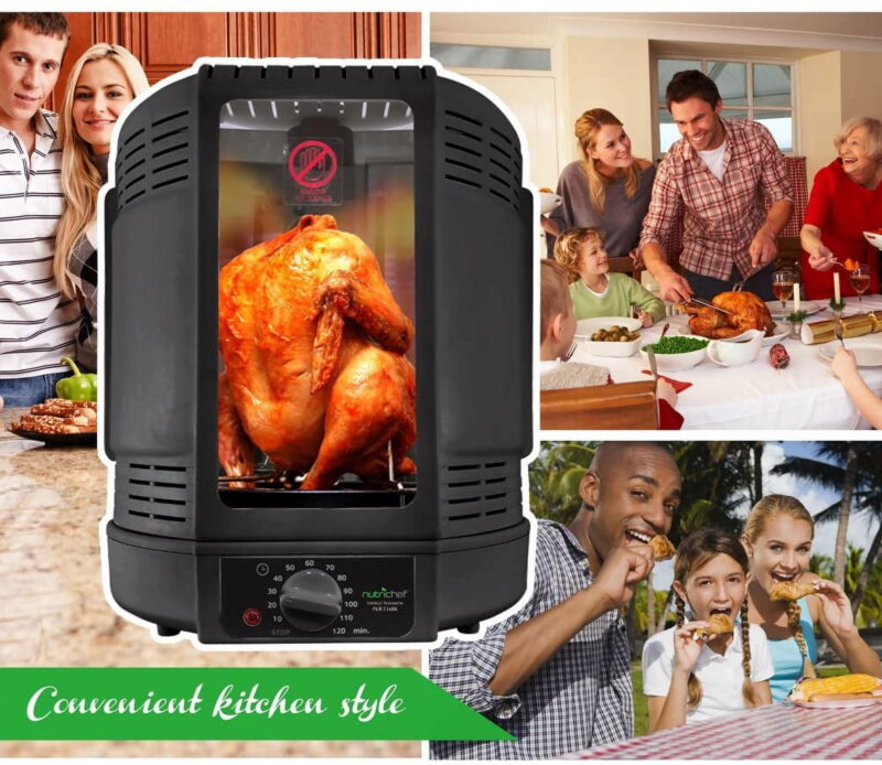 Vertical Countertop Rotisserie Rotating Oven (Black) - Image 3
