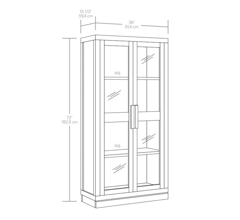 Better Homes & Gardens Ezra Glass Door Storage Cabinet, Warm Walnut finish - Image 3