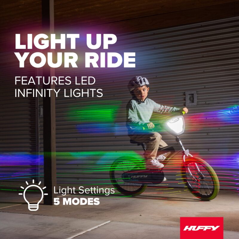 Huffy 18" Electro-Light Kids' Bike, Fits Riders 3'6" - 4'1", Grey/Green, Kids, Unisex - Image 3