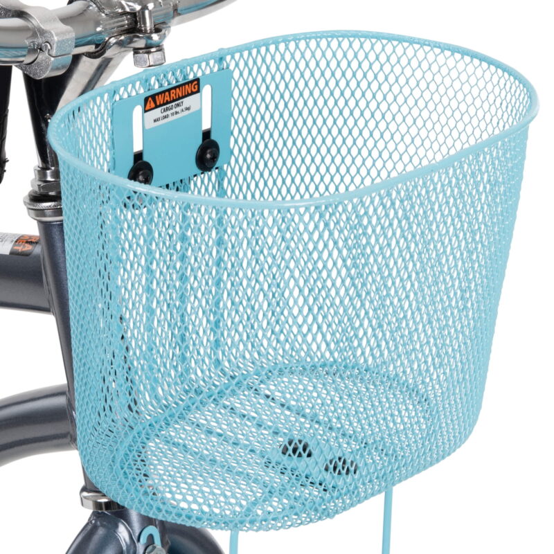 Huffy Carlisle Girls Cruiser Bike, 24" Wheels, Basket, Comfort Saddle, Gray - Image 6
