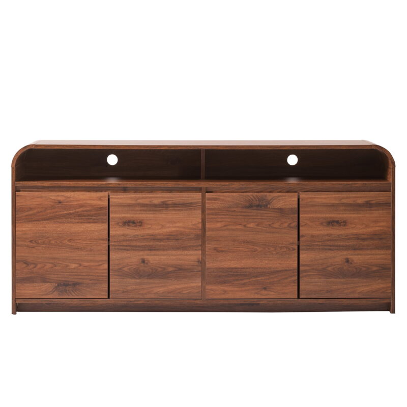 Better Homes & Gardens Juliet Curved TV Stand for TVs up to 75", Walnut Finish - Image 3