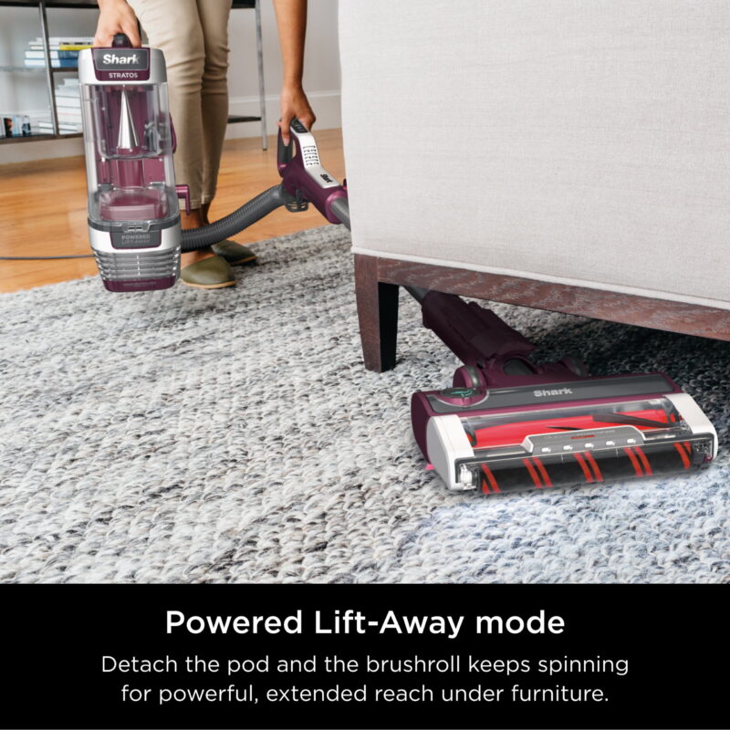 Shark Upright Vacuum, Stratos, Pet Friendly, Bagless, Ultra Powerful Suction, Hard Floor and Carpet, DuoClean PowerFins HairPro, Self-Cleaning Brushroll, Odor Neutralizer Technology, AZ3000, Burgandy - Image 2