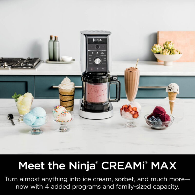 Ninja CREAMi MAX 24 Oz, 9-in-1 Ice Cream & Frozen Treat Maker- Black/White - Image 3