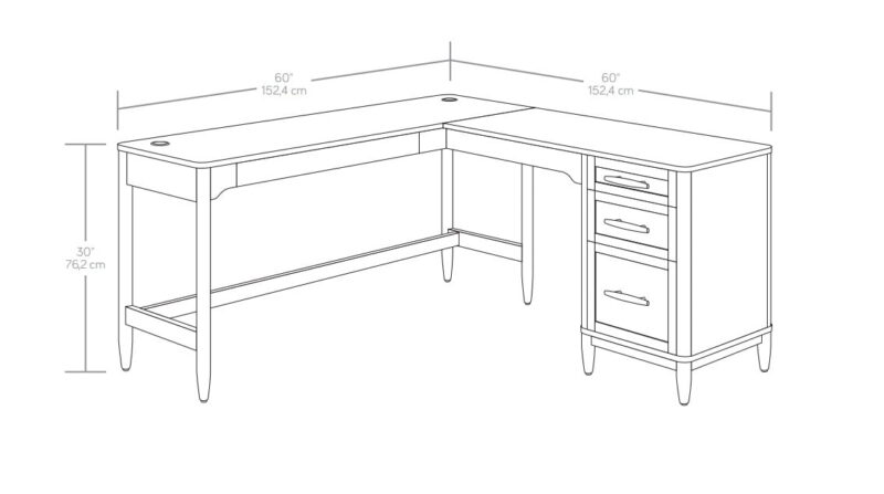 Better Homes & Gardens Springwood L-Shape Desk, Charcoal Finish - Image 4