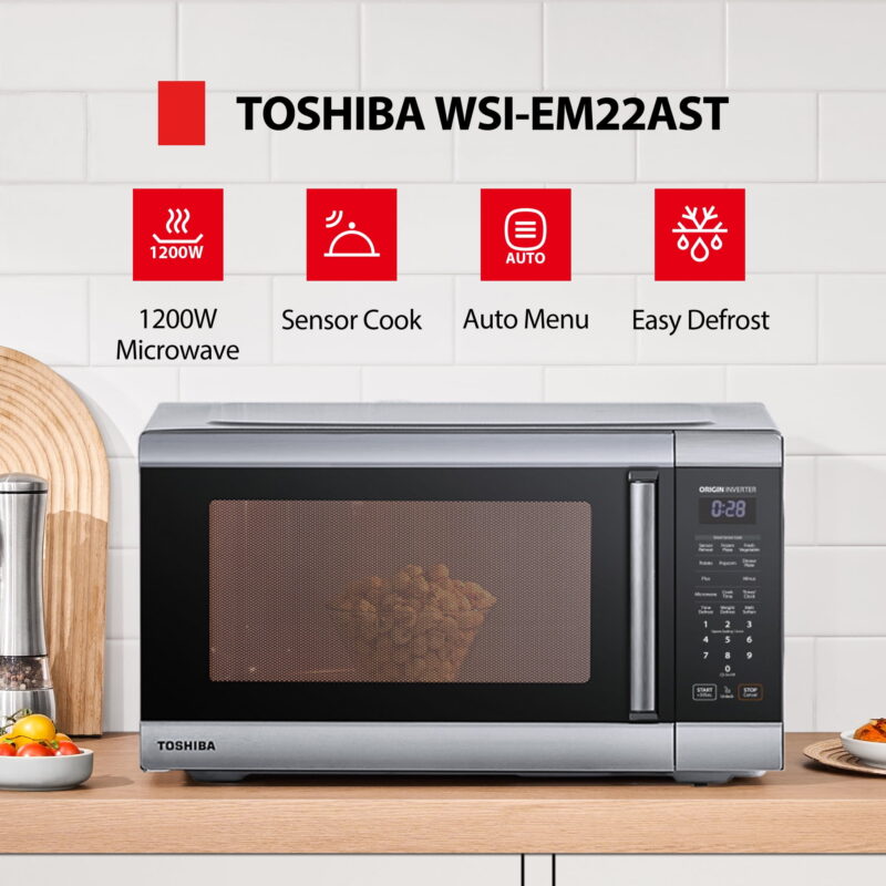 Toshiba 2.2 cu. ft. 24.4'' Microwave Oven in Stainless Steel - Image 3