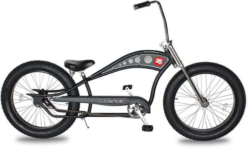 WonderWheels 26" Stretch Cruiser Coaster Brake Triple Tree Fork, Handlebars Hi-rise, Alloy Black Rims. 26x3.0 26H Black Tire - Matte Black - Image 4