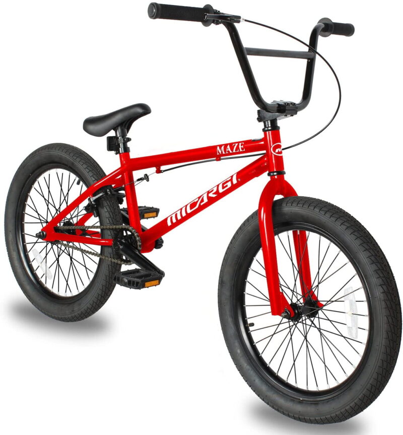 WonderWheels 20" BMX Steel Frame U-brake Three Piece Crank, Sprocket 25T, Driver 9T Sealed Bearing Alloy Rims 36H, Black tire - Red - Image 4