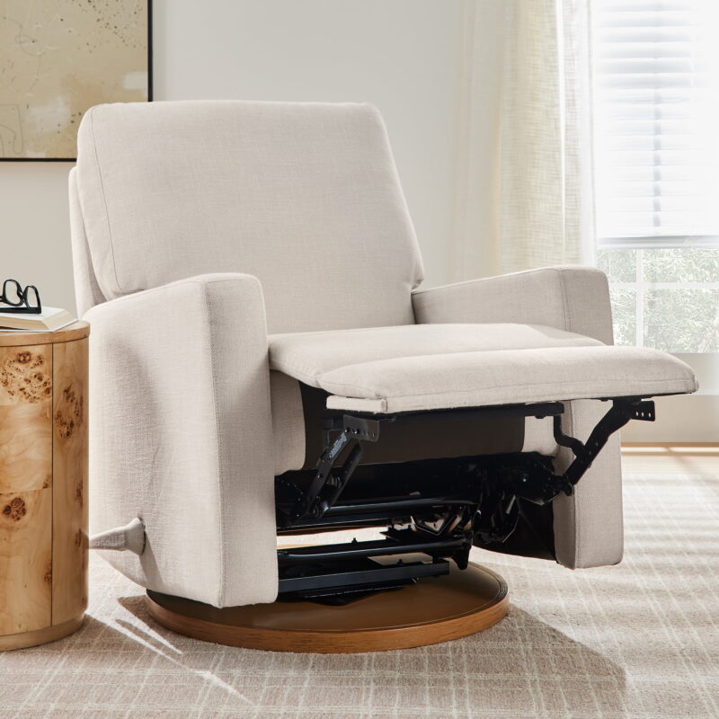 Better Homes & Gardens Modern Farmhouse Glider Recliner, Cream Linen - Image 4