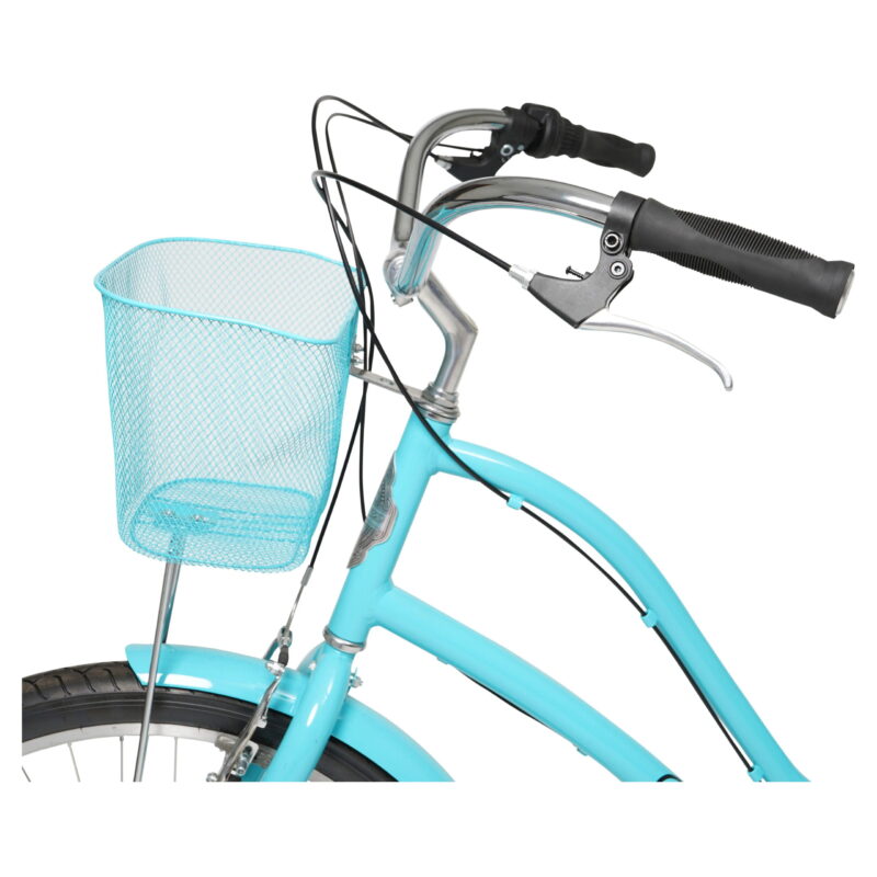 26" Hyper Bicycles Commute Bike with Basket, Adults 13+ Years, Neon Teal - Image 5
