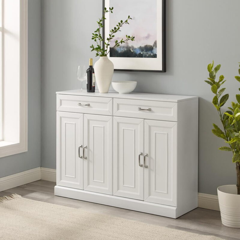 Crosley Furniture Stanton Traditional MDF Wood Sideboard in White - Image 5