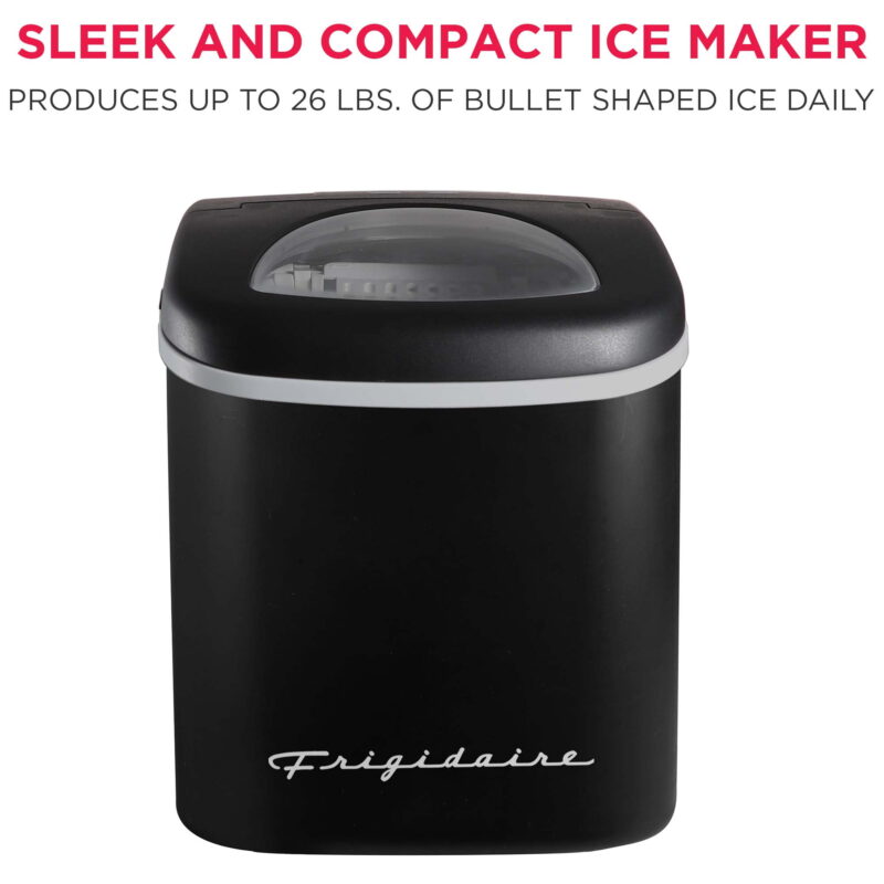 Frigidaire 26 lb Retro Bullet Ice Maker, Black, EFIC128 - Image 2