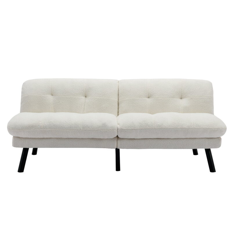 Mainstays Camden Cozy Futon, Cream Boucle Fabric, 72" - Image 6