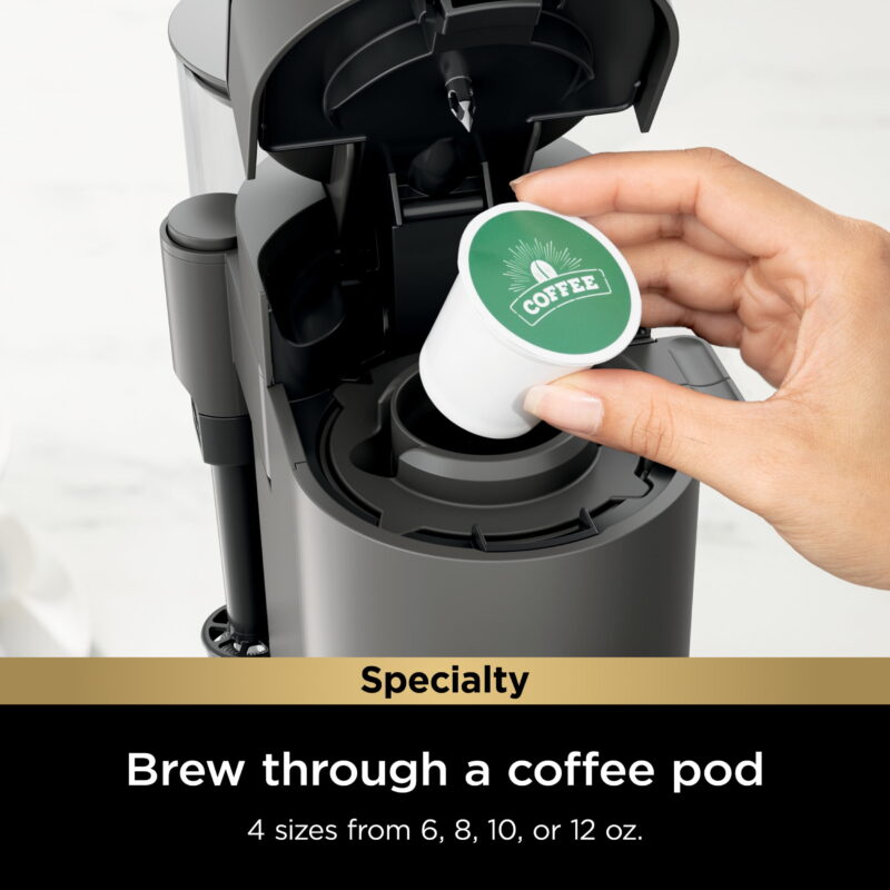 Ninja Single Serve Pods & Grounds Specialty Coffee Brewer, 4 Brew Styles, Gray, PB050 - Image 5