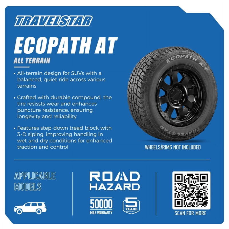 Travelstar EcoPath A/T 255/70R16 111T SUV All Terrain Tire 255/70/16(Tire Only) - Image 5