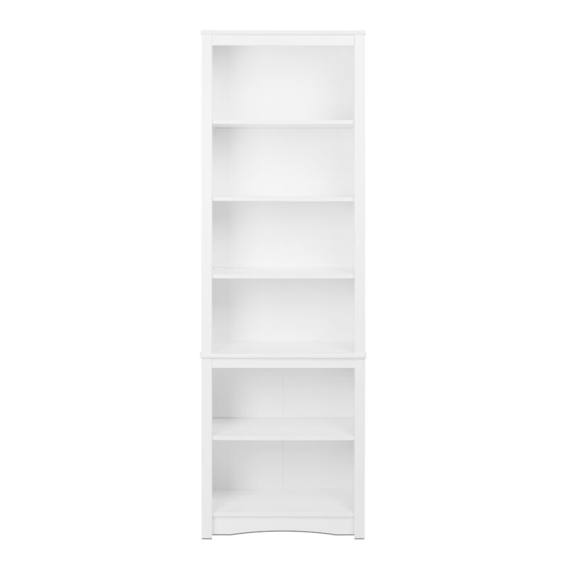 Prepac Home Office Modern 80" Tall Bookcase with Adjustable Shelves, White - Image 5