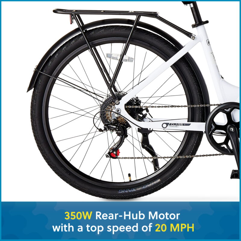 27.5" Concord Step-Thru Electric Commuter Bike, 36V, White, Fits Riders 5'1" - 6'1", Adult, Unisex - Image 6