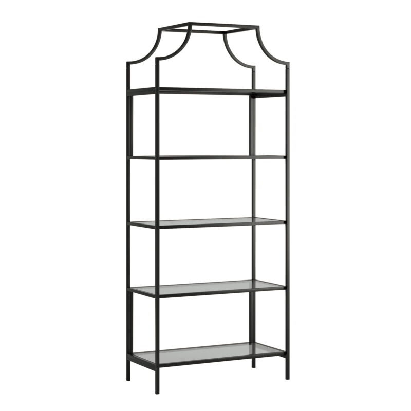 Better Homes & Gardens 71" Nola 5 Shelf Etagere Bookcase, Black Finish - Image 2