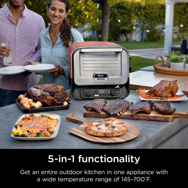 Ninja Woodfire™ Pizza Oven, 5-in-1 outdoor oven, 5 Pizza Settings, Ninja Woodfire™ Technology, up to 700°F heat, BBQ smoker, Electric - Image 2