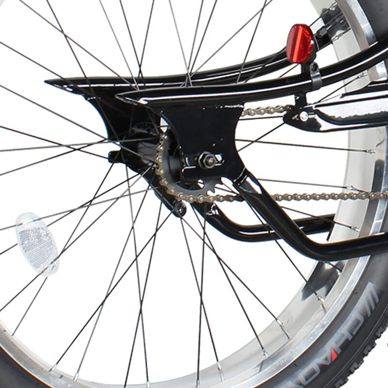WonderWheels 26" Stretch Cruiser Coaster Brake Triple Tree Fork, Handlebars Moon Bar, Alloy Polish Rims. 26x3.0 26H Black Tire - Black - Image 2