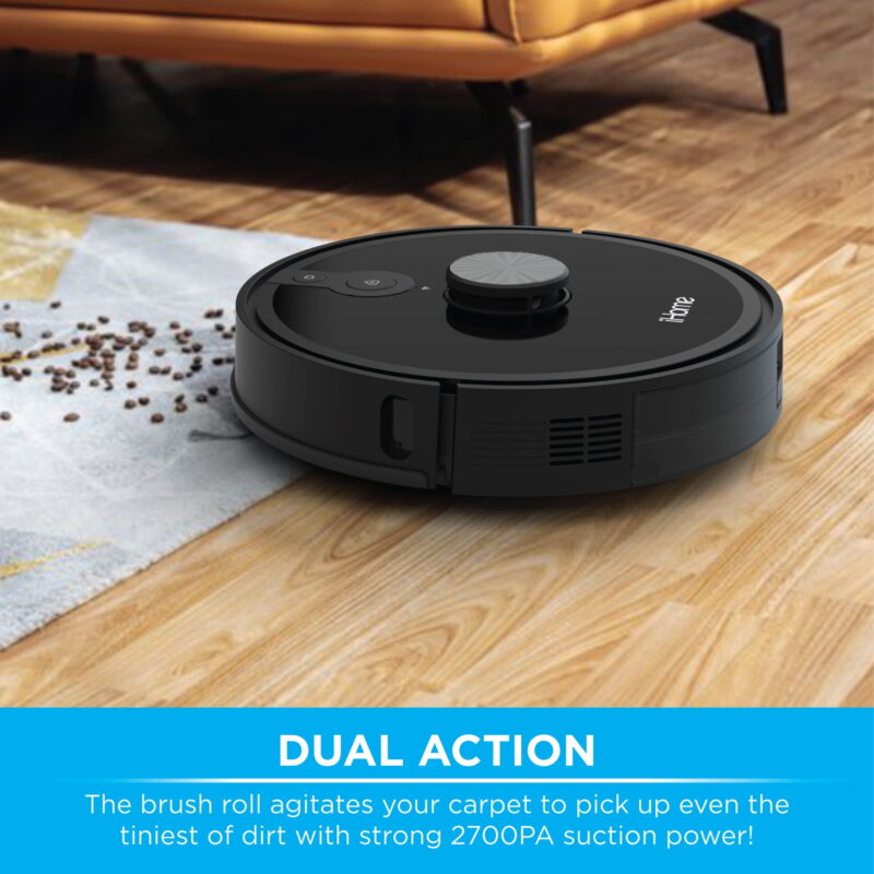 iHome AutoVac Nova S1 Robot Vacuum with LIDAR Navigation, 150 Min Runtime, 2700pa Suction, New - Image 6