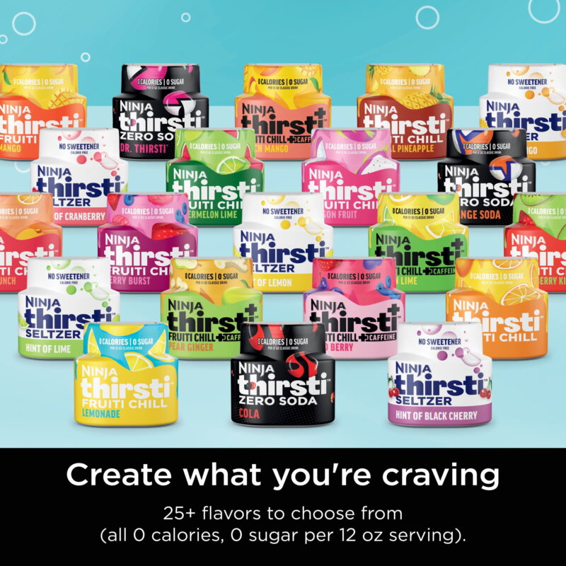 Ninja Thirsti Drink Maker-  Still & Sparkling Custom Drink Kit with CO2 Canister, Flavors, & 48oz Reservoir - Image 4