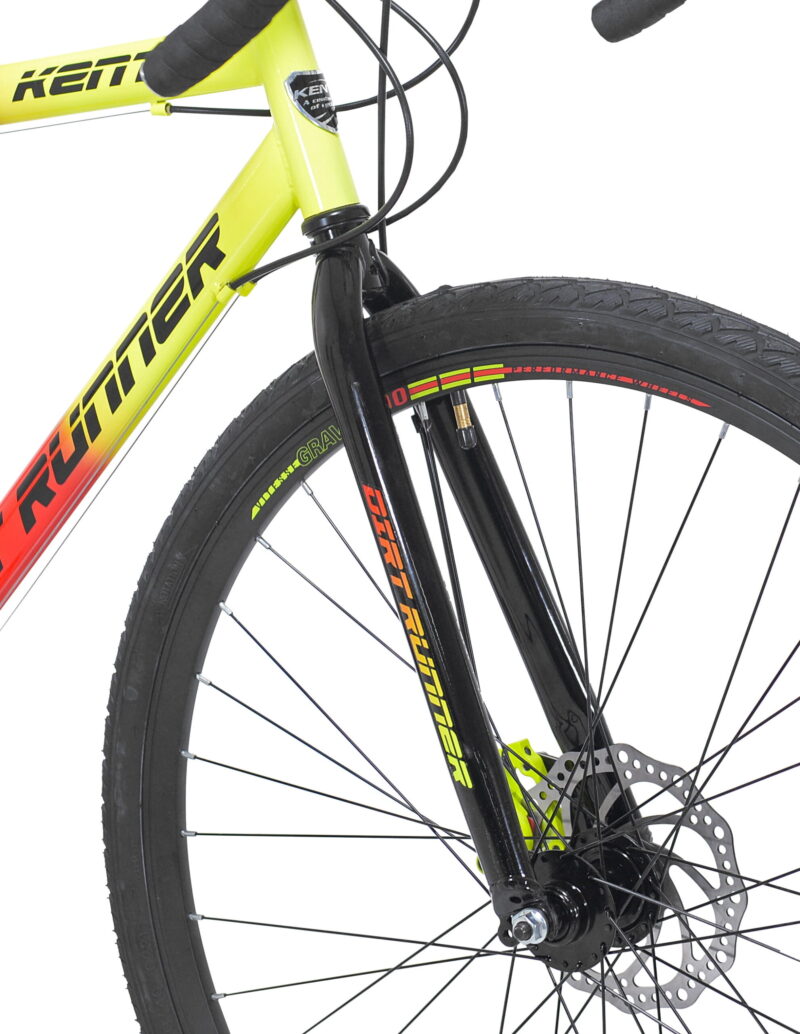 Kent 700c Dirt Runner Men's Gravel Bike, 14 Speed, Neon Red / Orange - Image 6