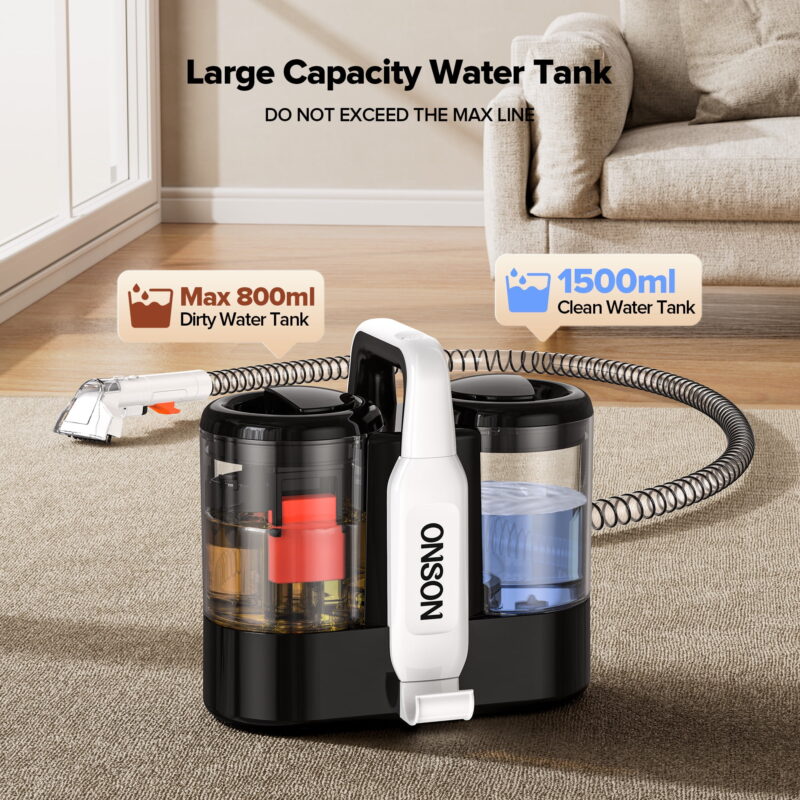ONSON Portable Carpet Cleaner Machine, Upholstery Spot Vacuum Cleaner, White 04 - Image 6