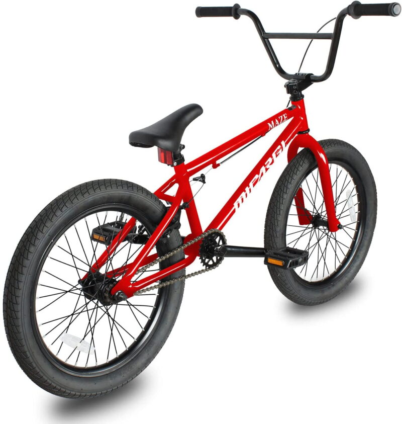 WonderWheels 20" BMX Steel Frame U-brake Three Piece Crank, Sprocket 25T, Driver 9T Sealed Bearing Alloy Rims 36H, Black tire - Red - Image 3
