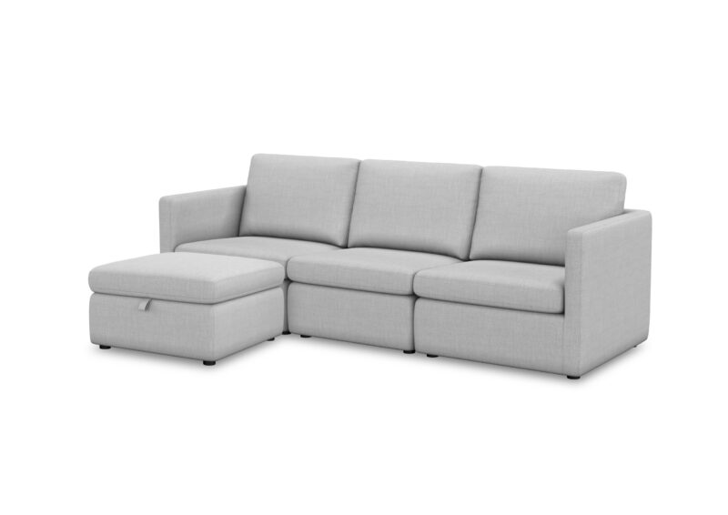 Better Homes & Gardens Modular Sectional Sofa with Storage Ottoman, Grey - Image 6